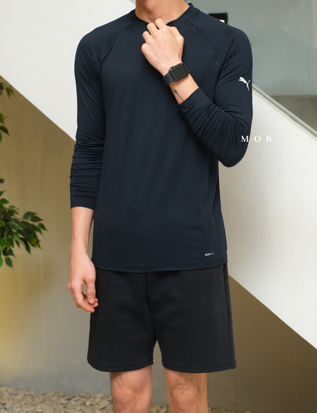 PMBL03002B Warmcell Baselayer Small Hand Logo Navy