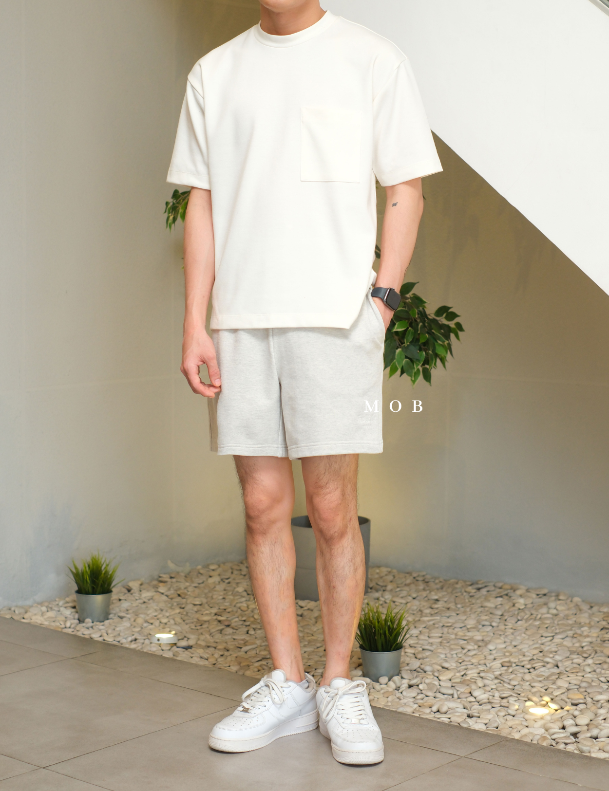 PTDSR01001I Basic Sweatshorts Light Grey Misty