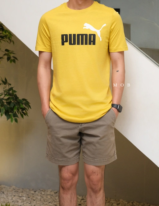 Image of PMSST07002B Essential +2 Col Logo SS Tee Yellow