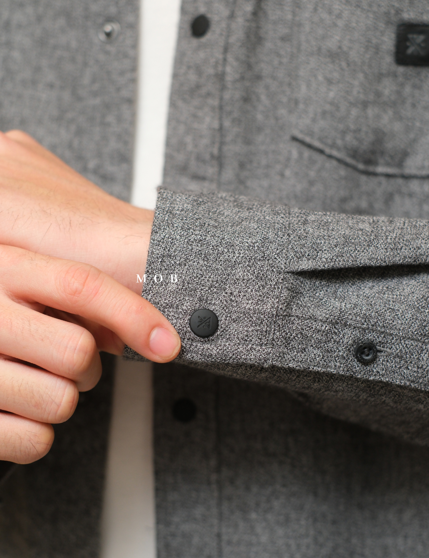 ROALSS02002B Nordsman Flannel LS Shirt Black Grey Misty