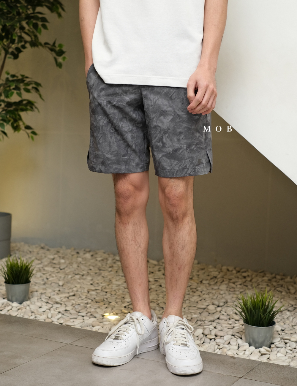 MOB LYRSR0101B Layer8 Qwick Dry Shorts Inseam 9" Grey Smokes