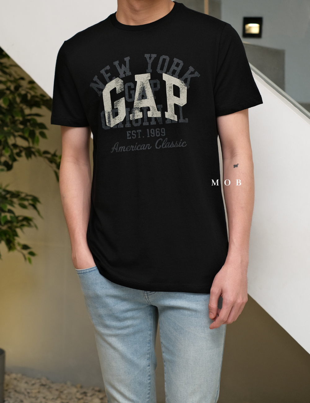 GPSST12014 Faded New York SS Tee Black