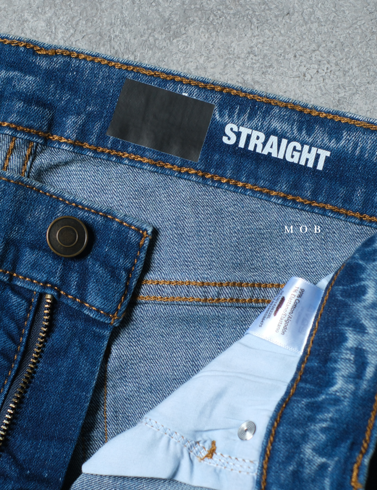 GRGPT01001 Stretch Straight Jeans Medium Blue