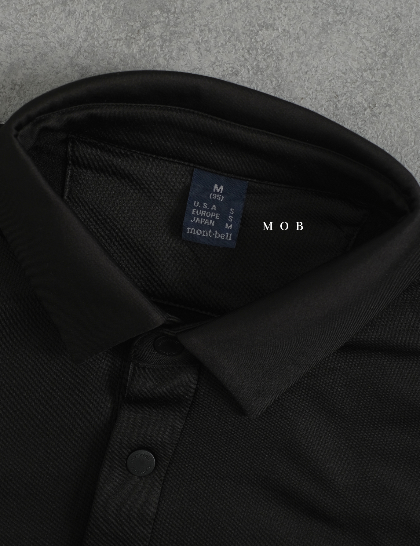 MBLPLS01001 Snap Button Polo LS Black