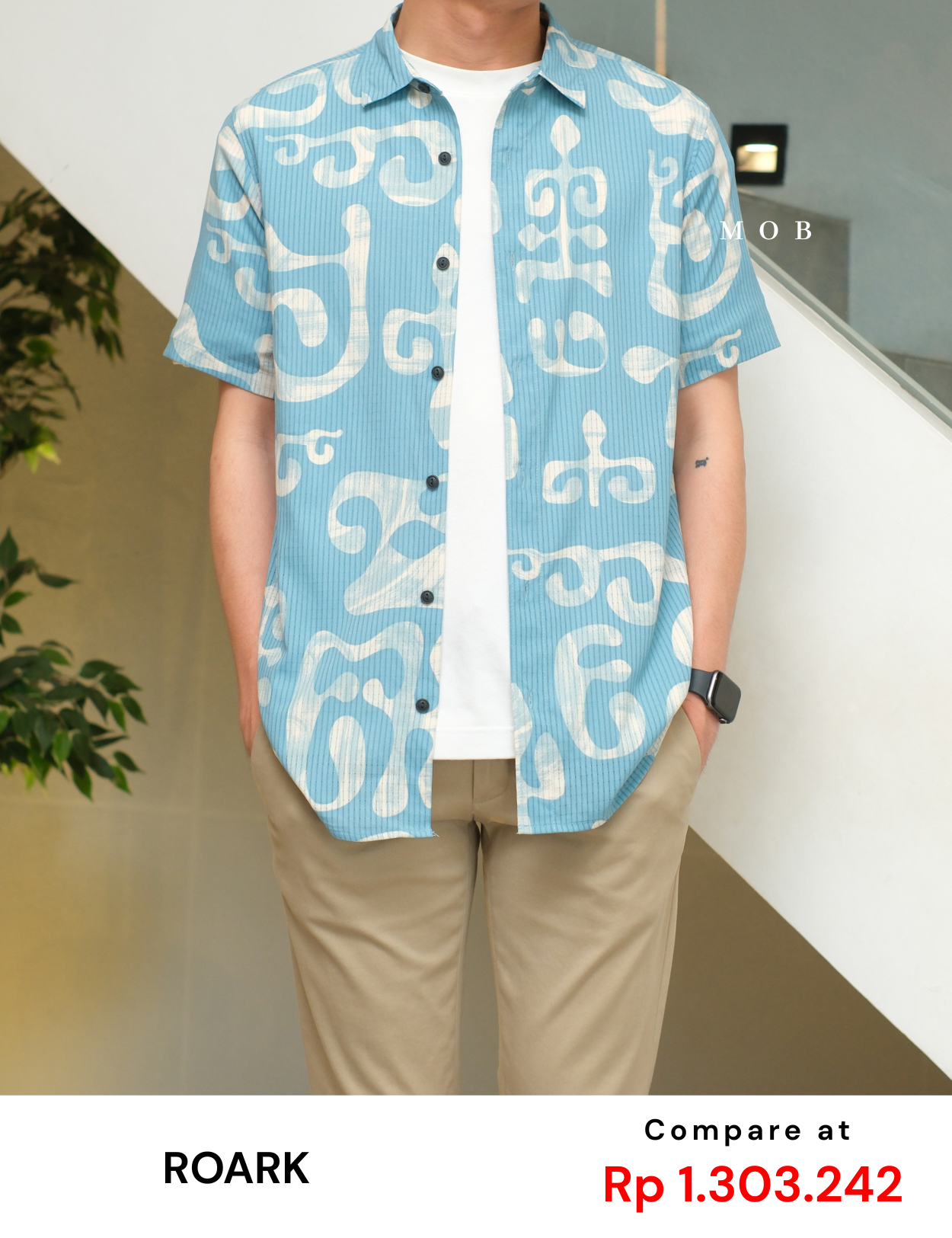 ROASSS01003 Bless Up SS Shirt Mosaic Aqua