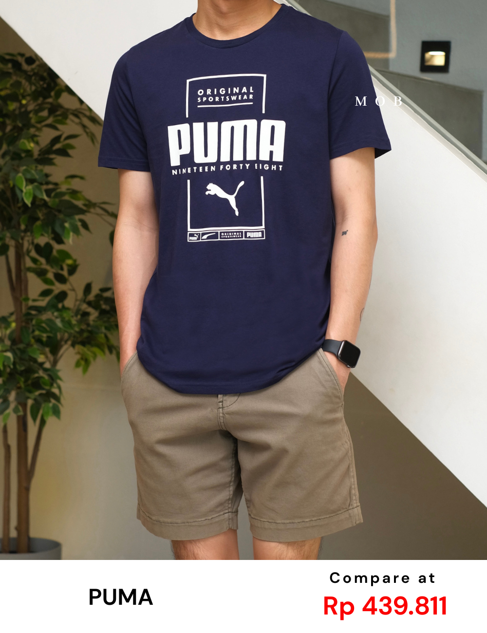 PMSST09007 Box Graphic Script Logo SS Tee Navy 