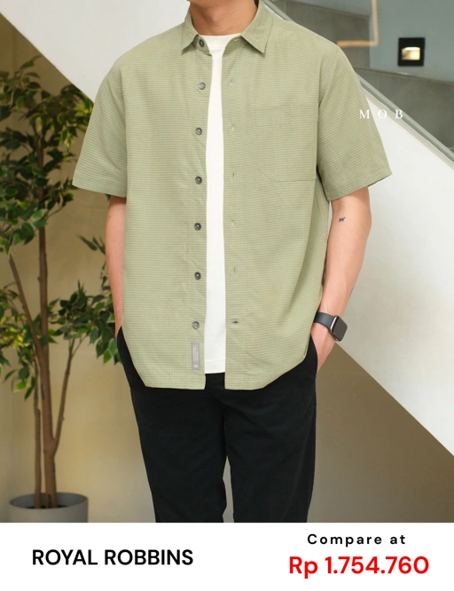 Image of RRBSSS01001H Desert Pucker Dry SS Shirt Green