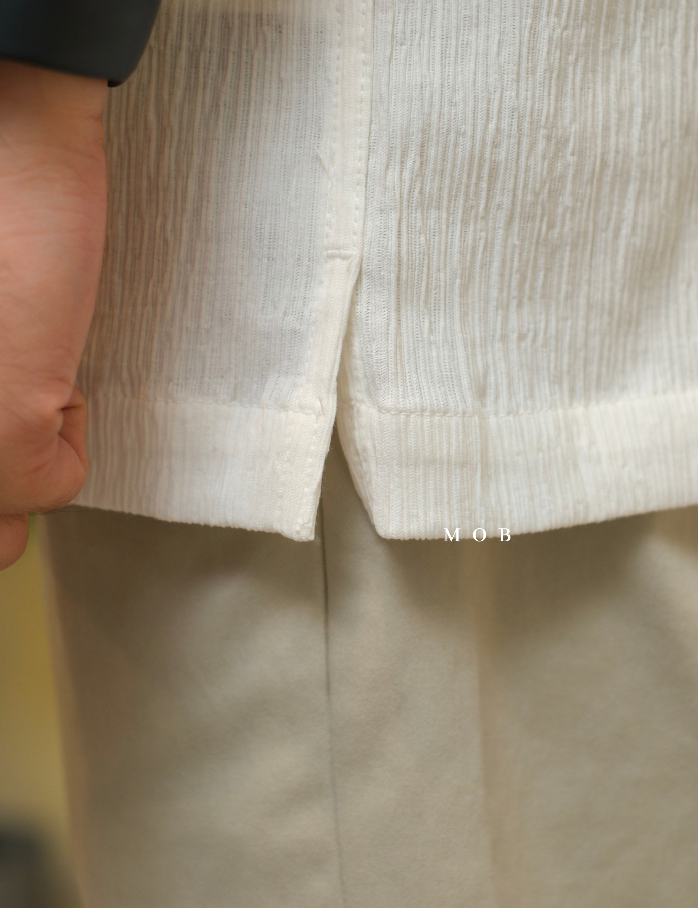 ICN01SSS001-001 Crinkled SS Shirt White 