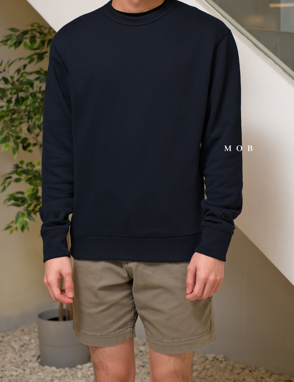 CHMPSW06003A Premium Weave Crew Navy