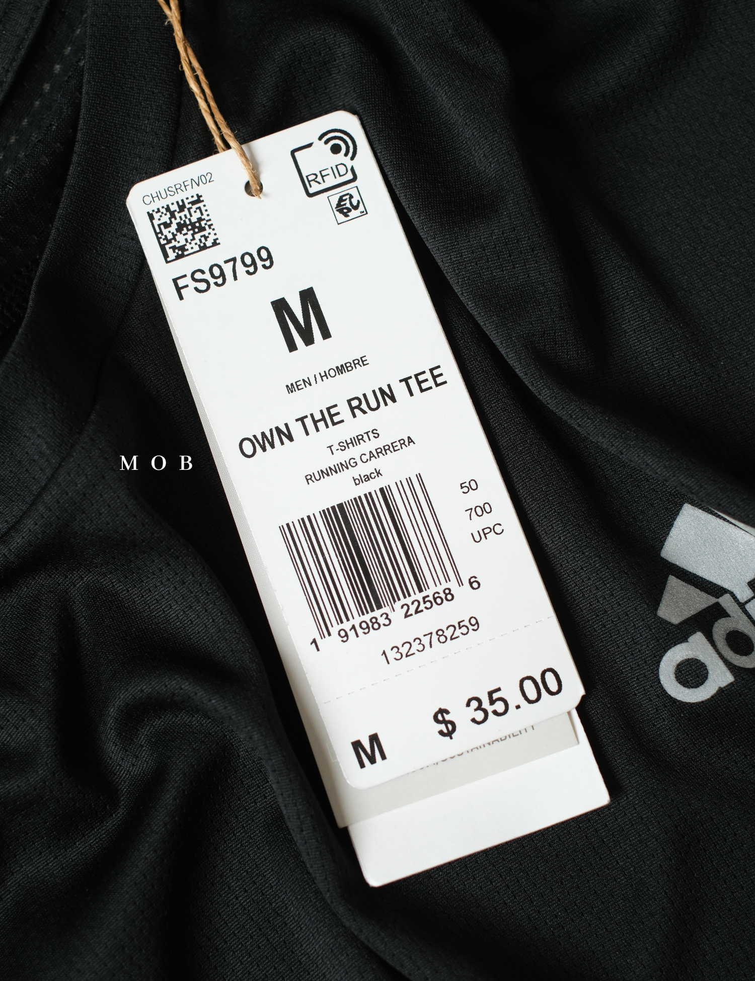ADDSSST07004B Own The Run SS Tee SIDE Aeroready Black (M ONLY)