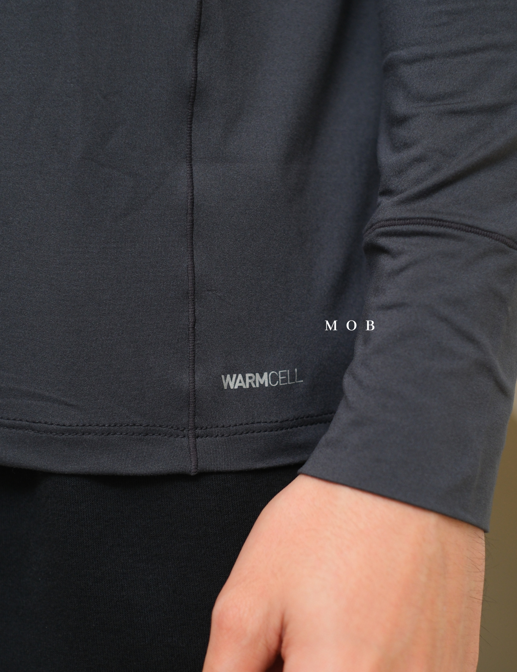 PMBL03002C Warmcell Baselayer Small Hand Logo Dark Grey
