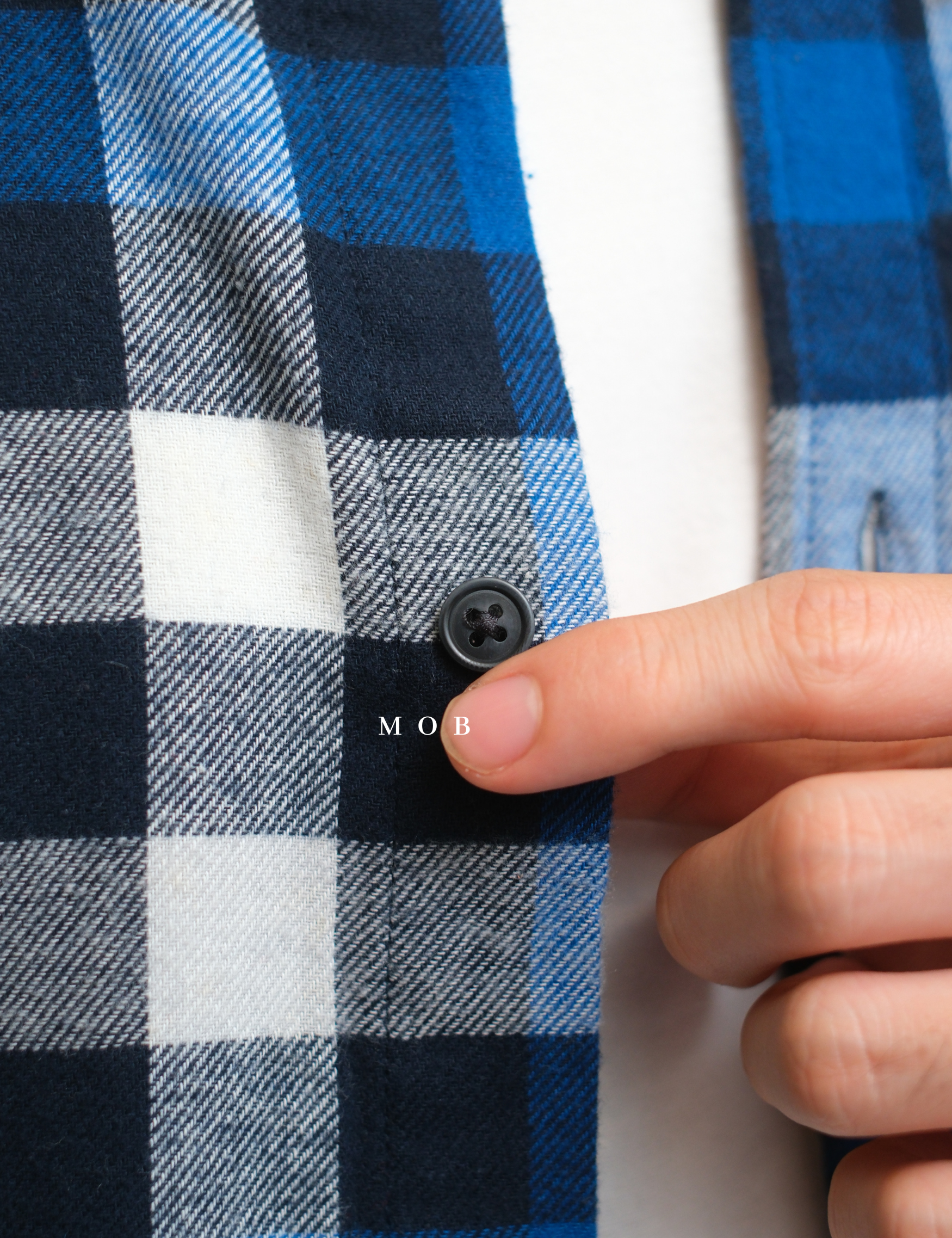 CNBLSS01003A Flannel LS Shirt Blue Black White Plaid