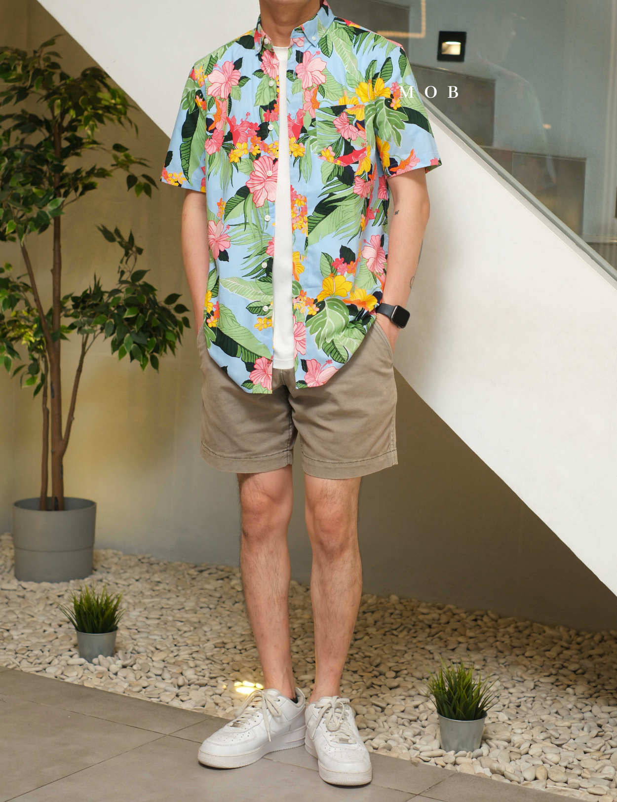 CLRSSS03009 Summer Tropical SS Shirt Sky Blue