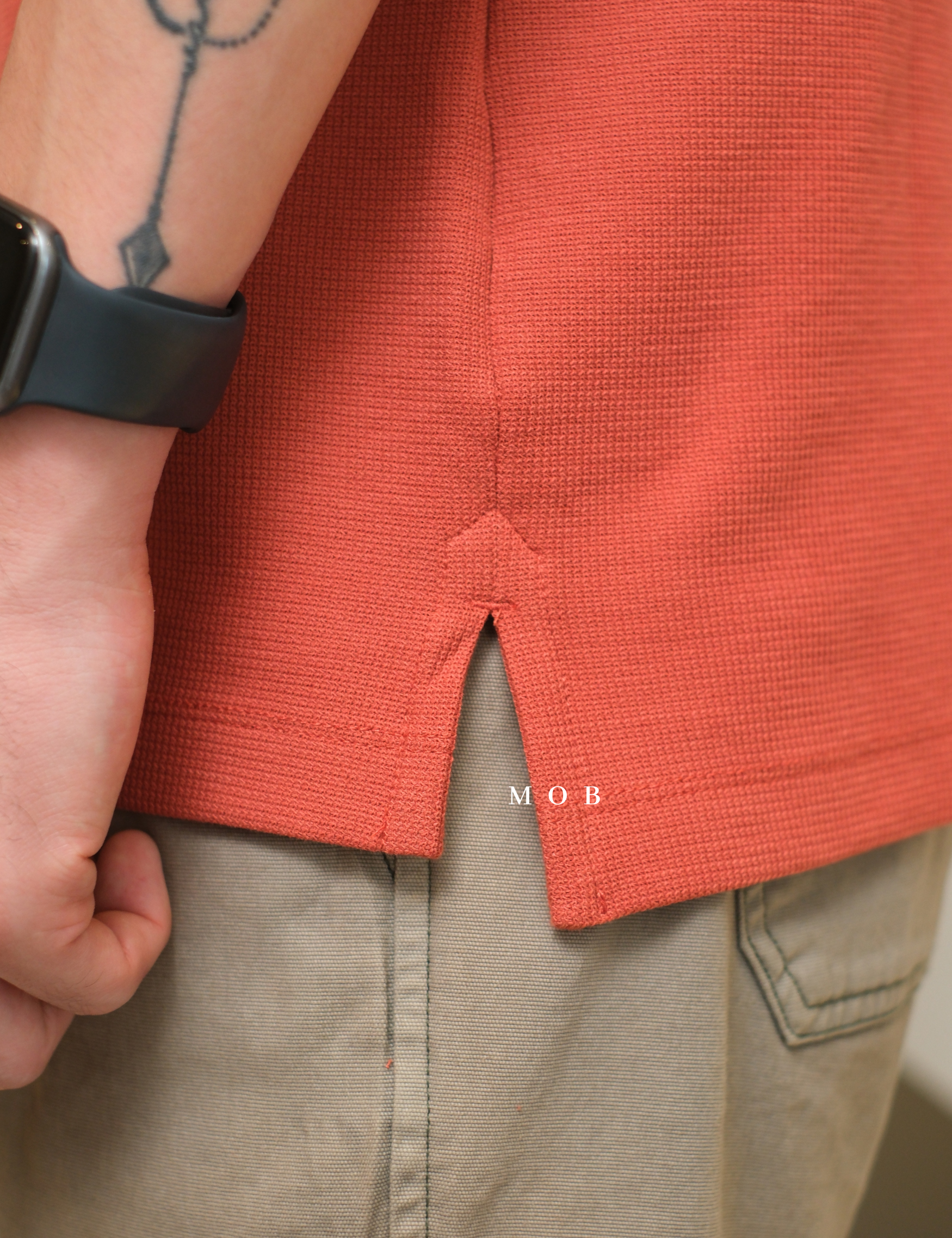 SPLPSS01004 Textured Polo SS Terracotta