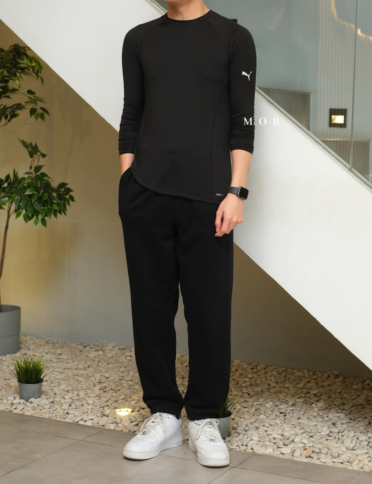 PMBL03002A Warmcell Baselayer Small Hand Logo Black