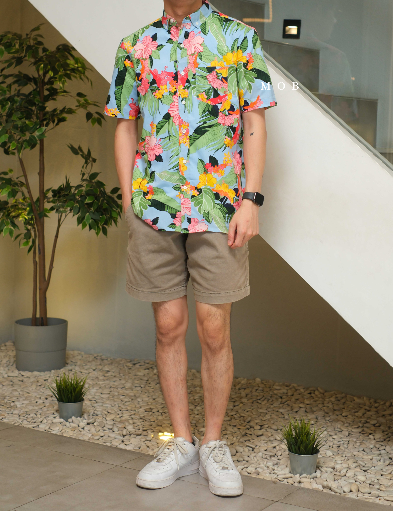 CLRSSS03009 Summer Tropical SS Shirt Sky Blue