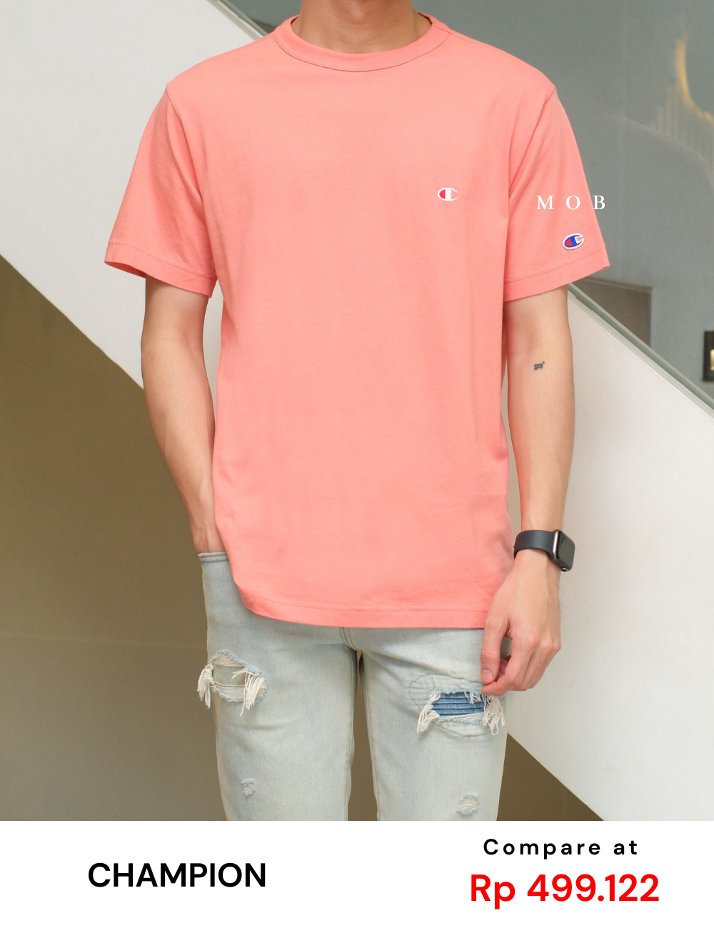 CHMPSST2403G C Small Logo SS Tee Guava