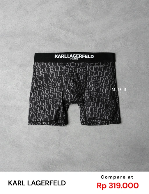 Image of KRLB01014 Paris Lagerfeld Logo Boxer Black