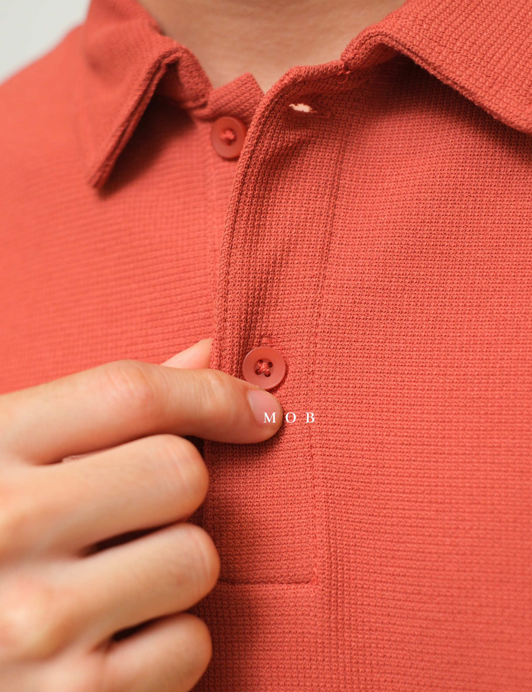 SPLPSS01004 Textured Polo SS Terracotta