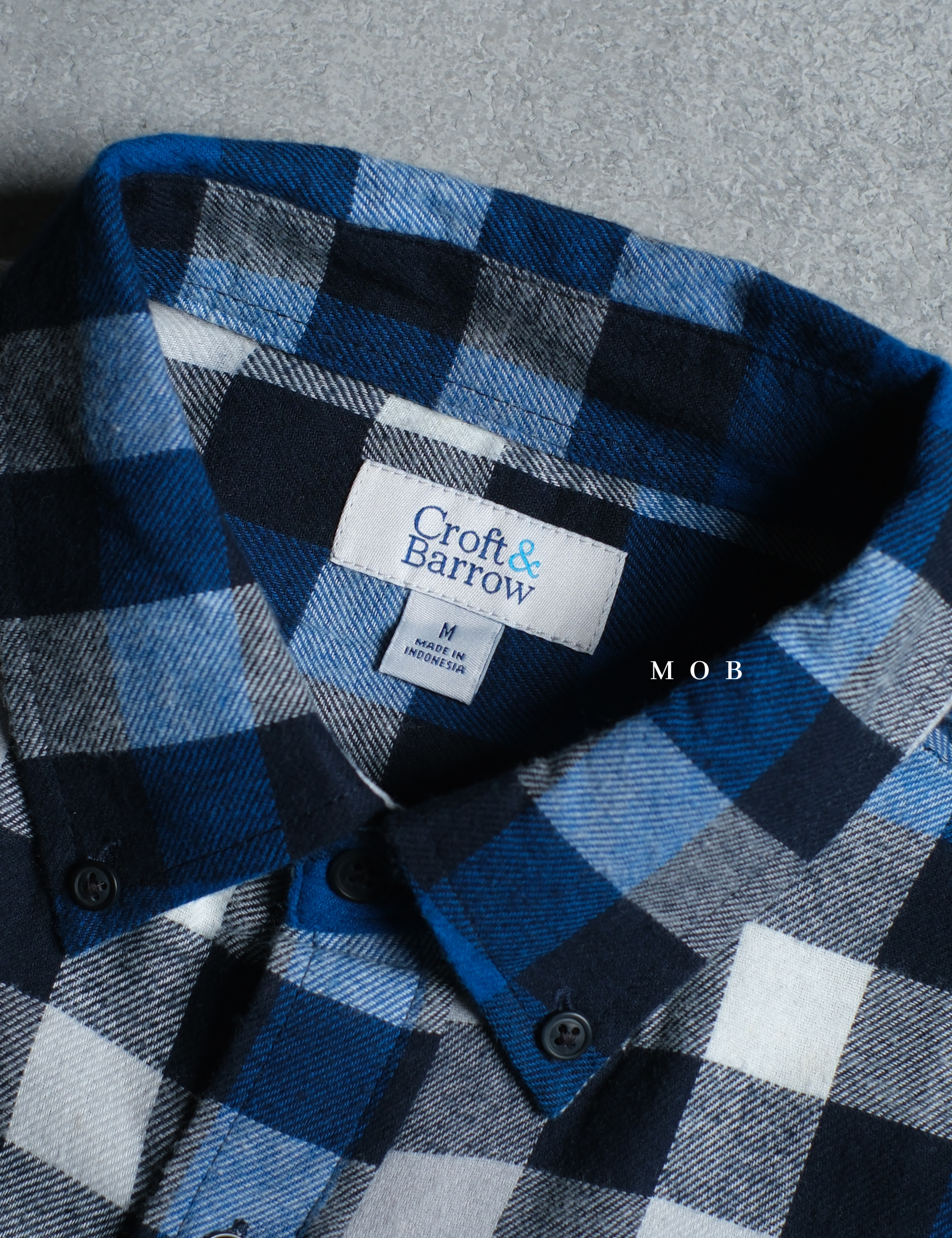 CNBLSS01003A Flannel LS Shirt Blue Black White Plaid