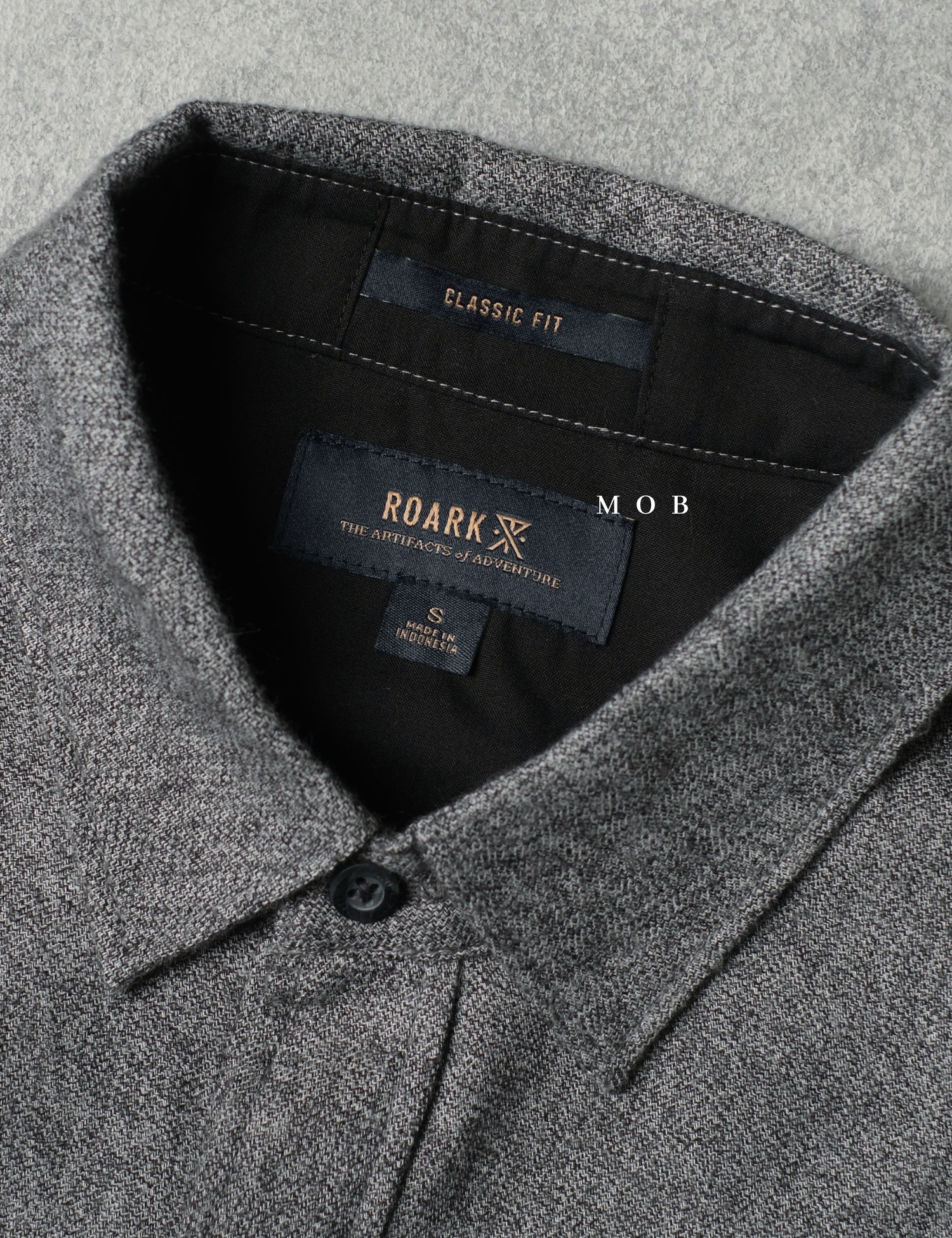 ROALSS02002B Nordsman Flannel LS Shirt Black Grey Misty