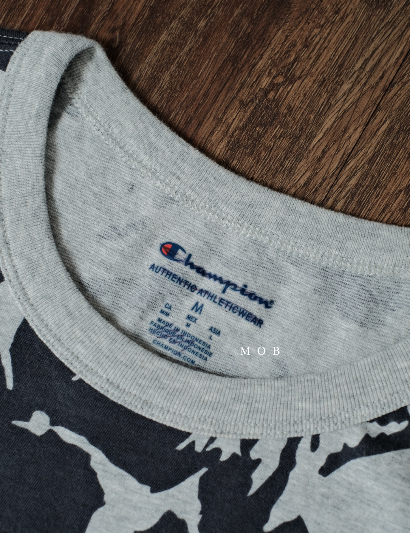 CHMPSST2102B Brushstroke Camo SS Tee Grey Black