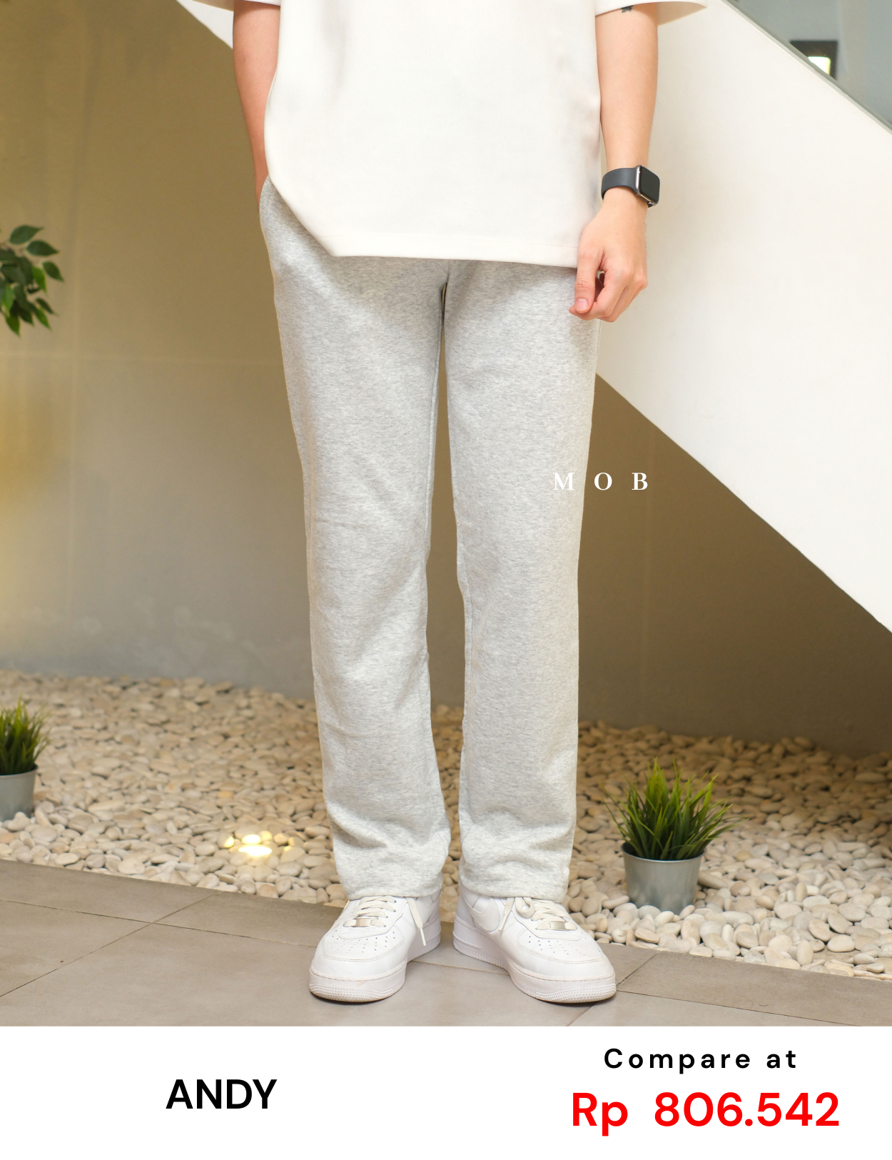ANDSP01002 Basic SWEATPANTS Light Grey