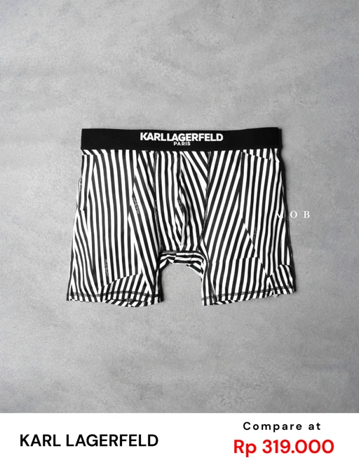 Image of KRLB01015 Paris Karl Signature Stripe Boxer Black White