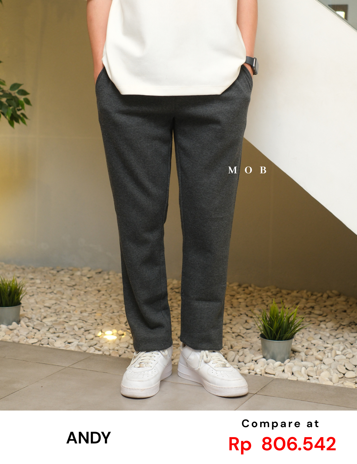 ANDSP01003 Basic SWEATPANTS Dark Grey