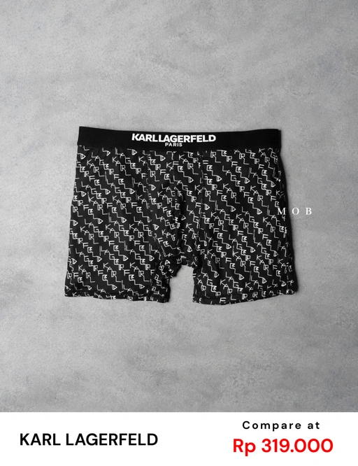 Image of KRLB01016 Paris Script Pattern Boxer Black
