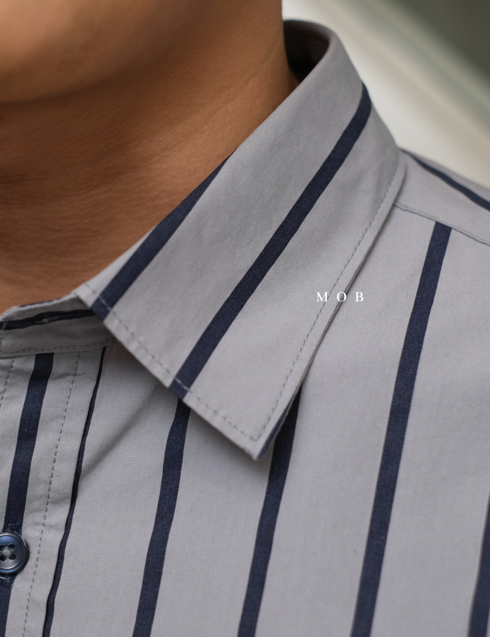 LZLSS01004A Slim LS Shirt Grey Stripe