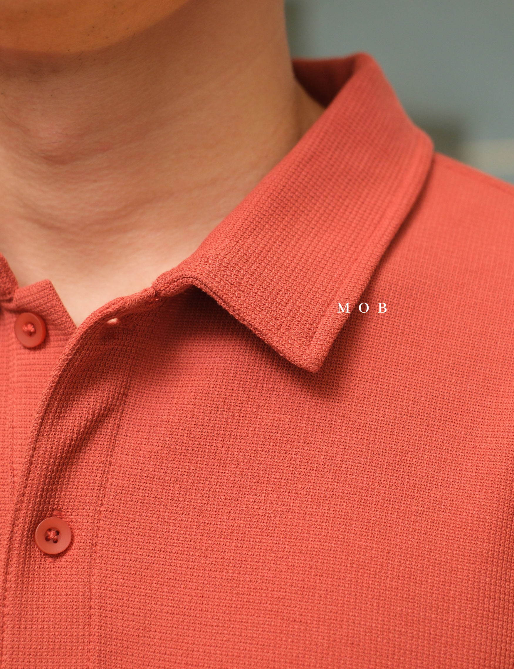 SPLPSS01004 Textured Polo SS Terracotta