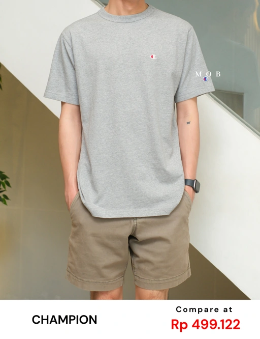 CHMPSST2403D C Small Logo SS Tee Heather Grey