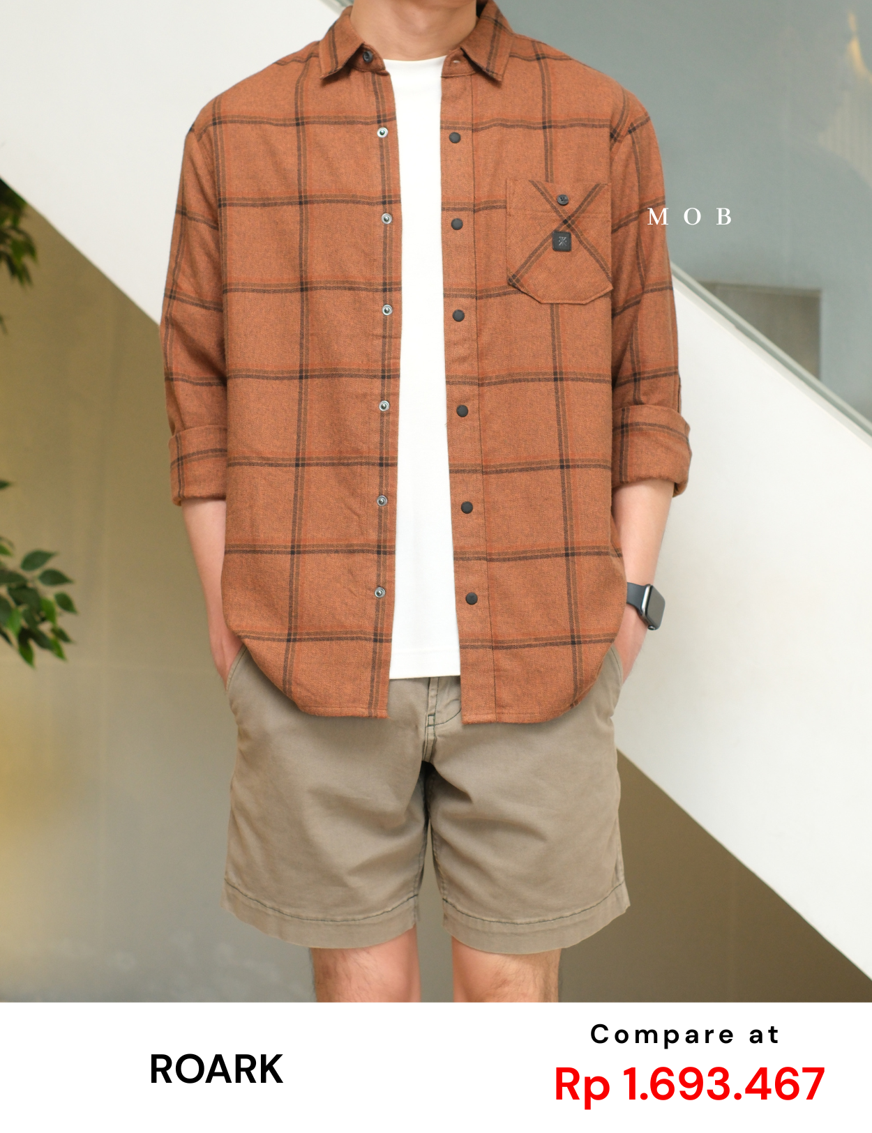 ROALSS02003A Nordsman Flannel LS Shirt Brown Tartan Plaid