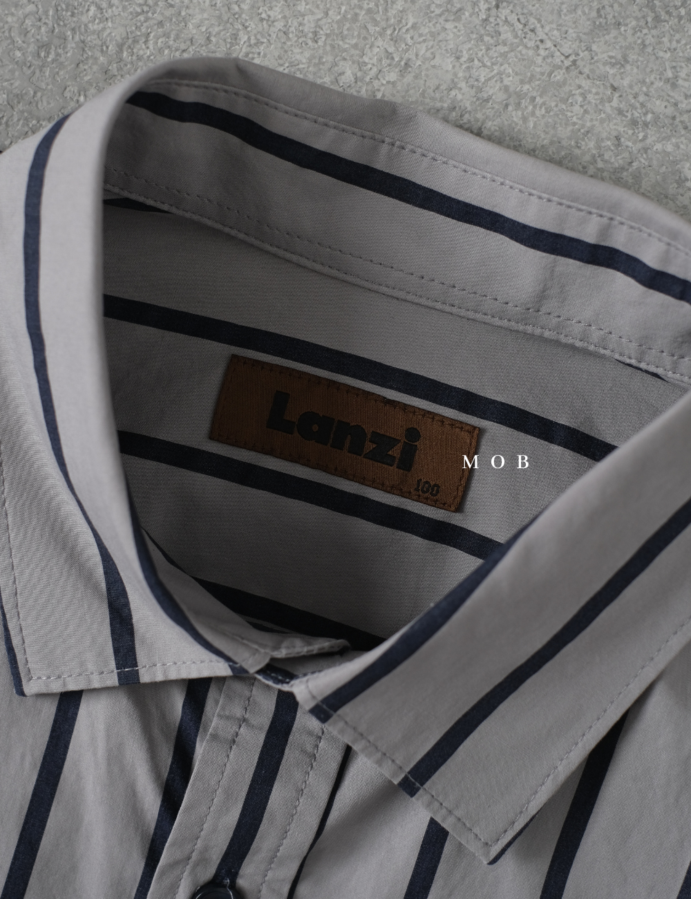 LZLSS01004A Slim LS Shirt Grey Stripe