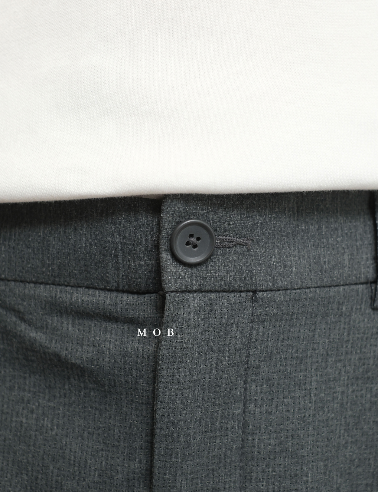 TOPPT02001 Ankle Pants Dark Grey Textured