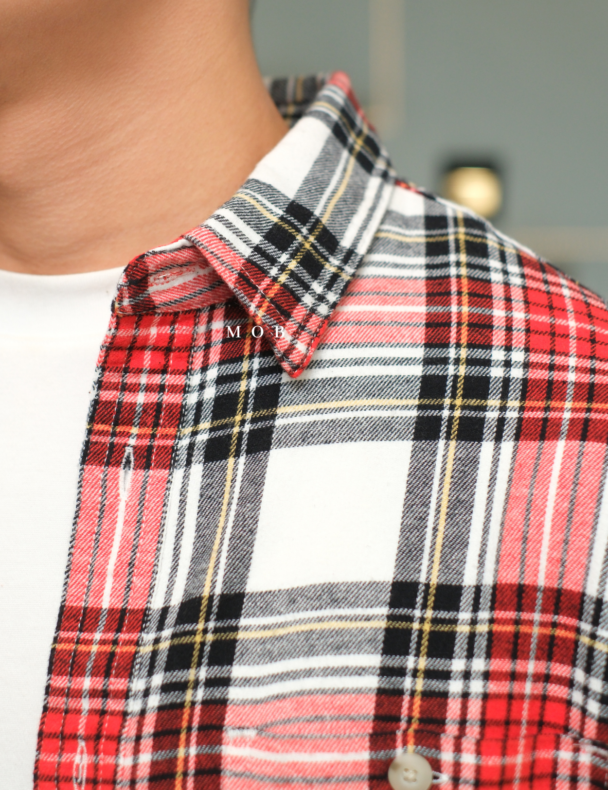 SNMLSS01012 Super Soft Flannel LS Shirt Red White Black Plaid