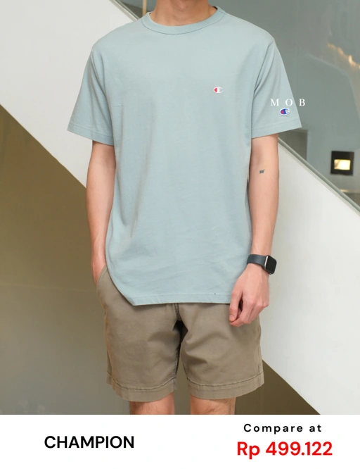 CHMPSST2403A C Small Logo SS Tee Artic Blue