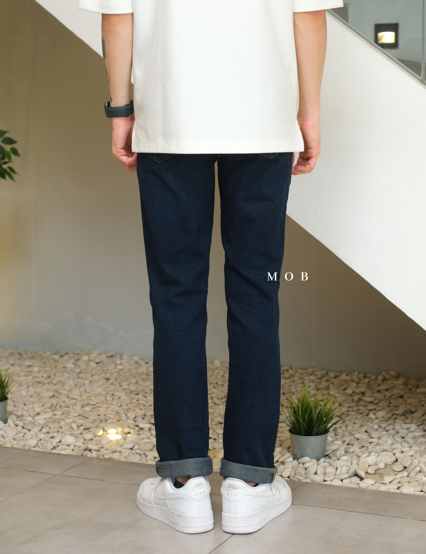 MMPT01003 Slim Straight Jeans Dark Blue