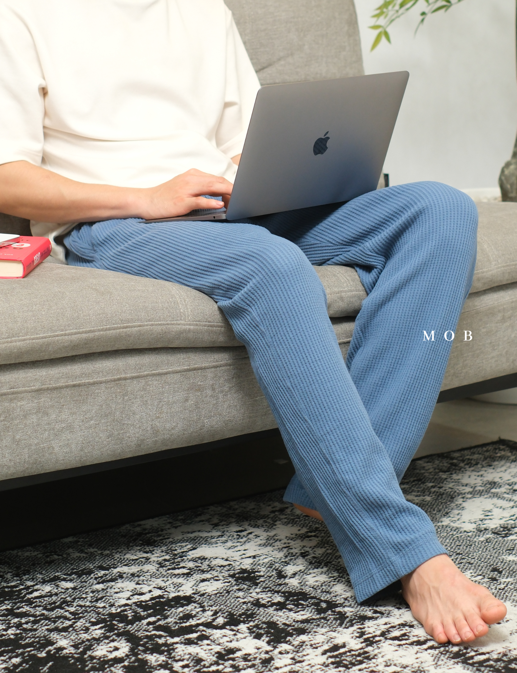 ONPJ02001 Waffle Pajama Pants Blue