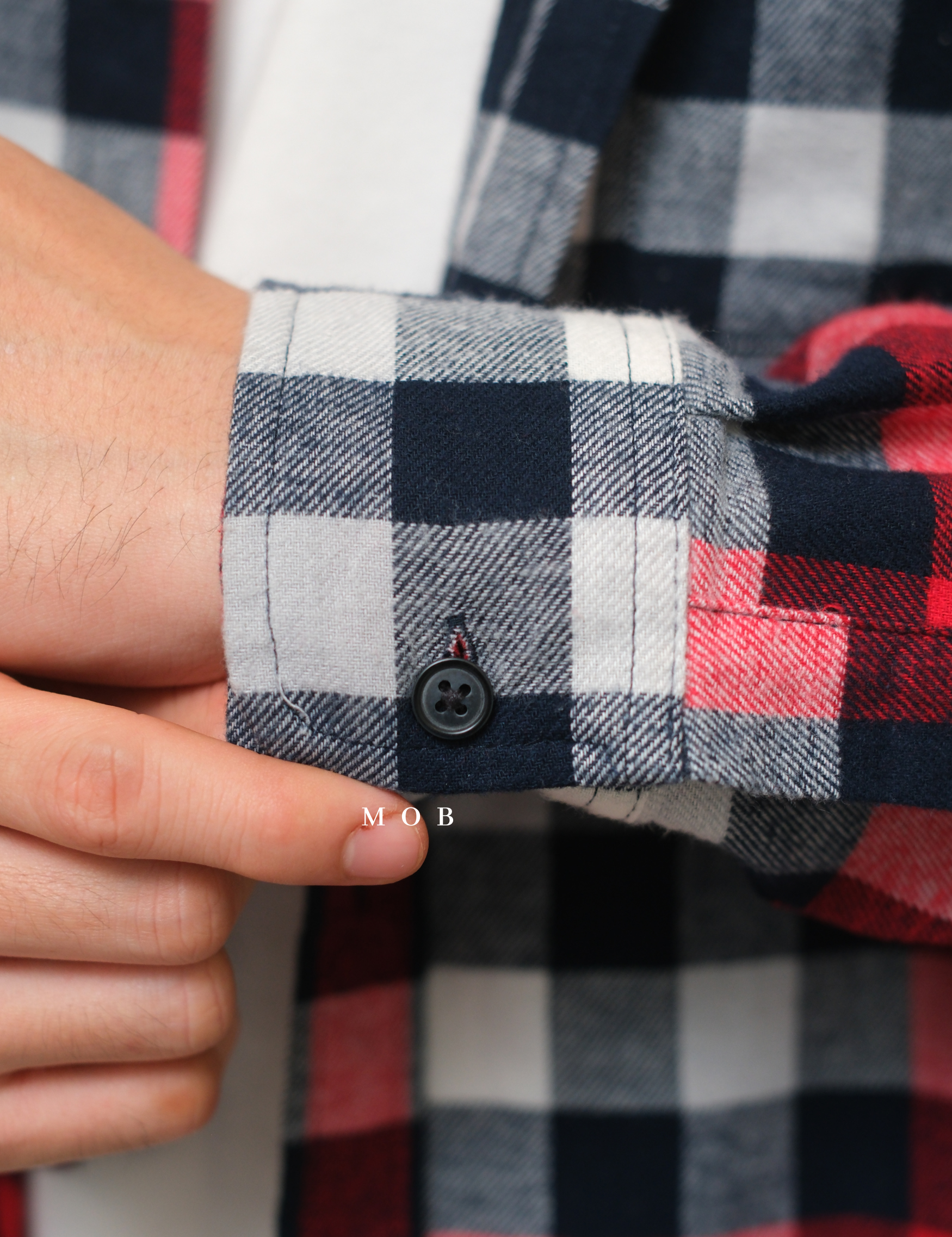 CNBLSS01003B Flannel LS Shirt Red Black White Plaid