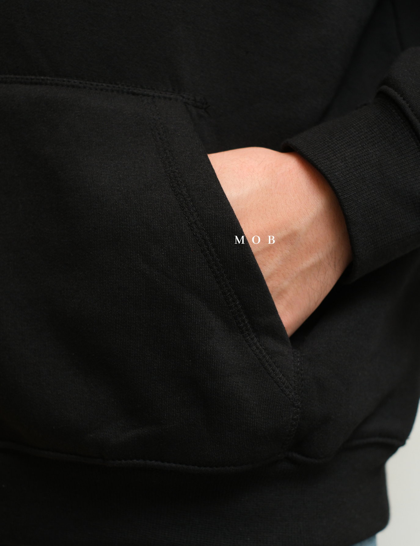 HMHOD03002A RELAXED FIT Pullover Hoodie Black V2