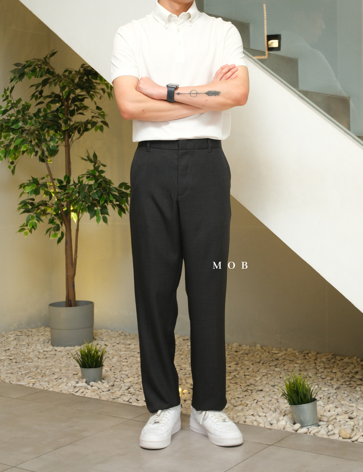 PEPT06005 SLIM Portfolio Pants Dark Grey