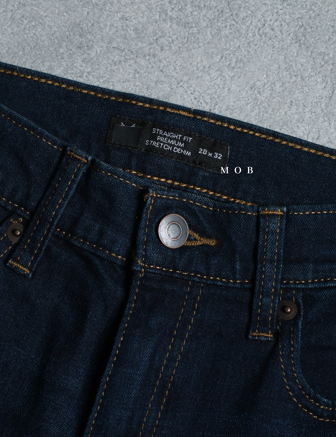 MMPT01003 Slim Straight Jeans Dark Blue