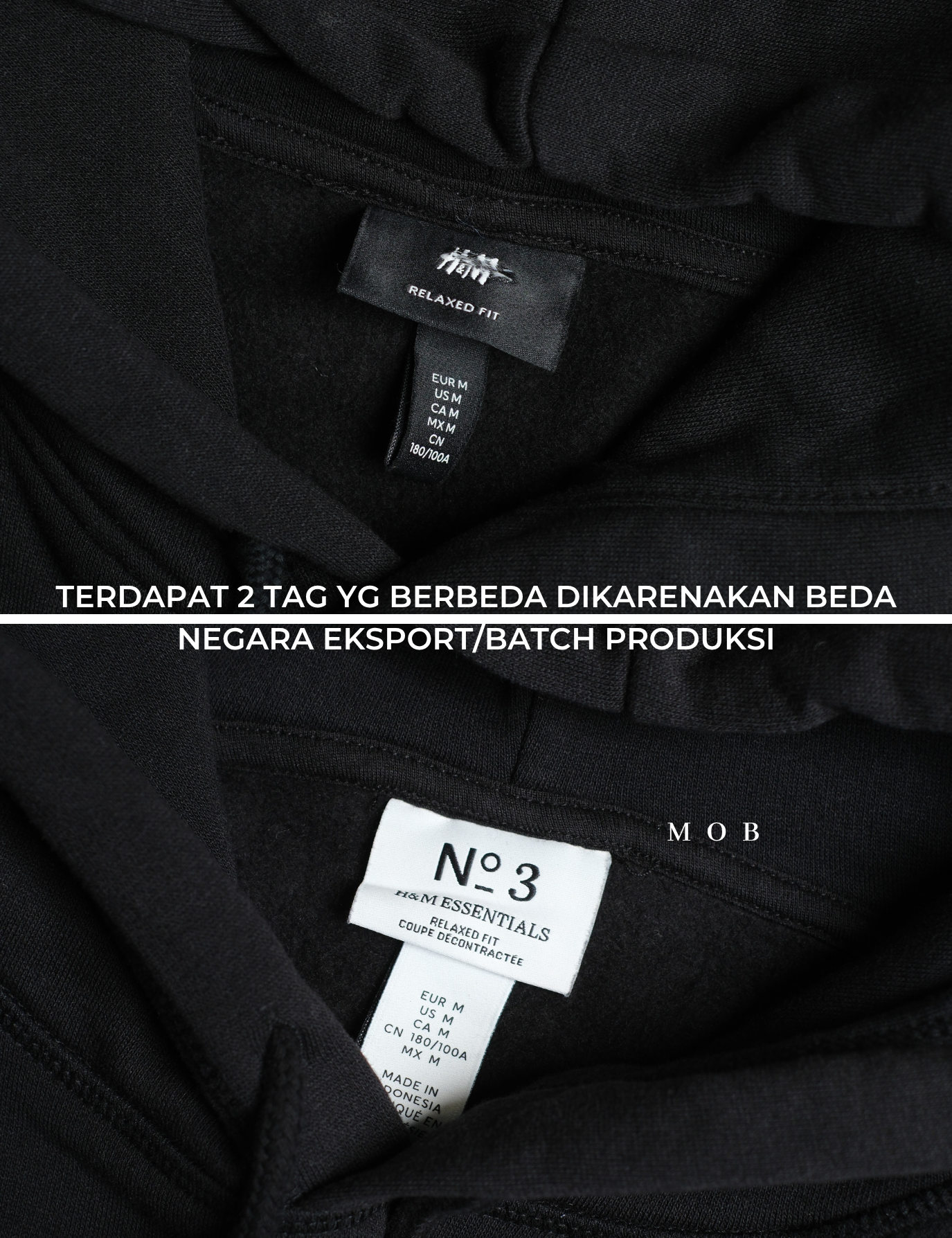 HMHOD03002A RELAXED FIT Pullover Hoodie Black V2