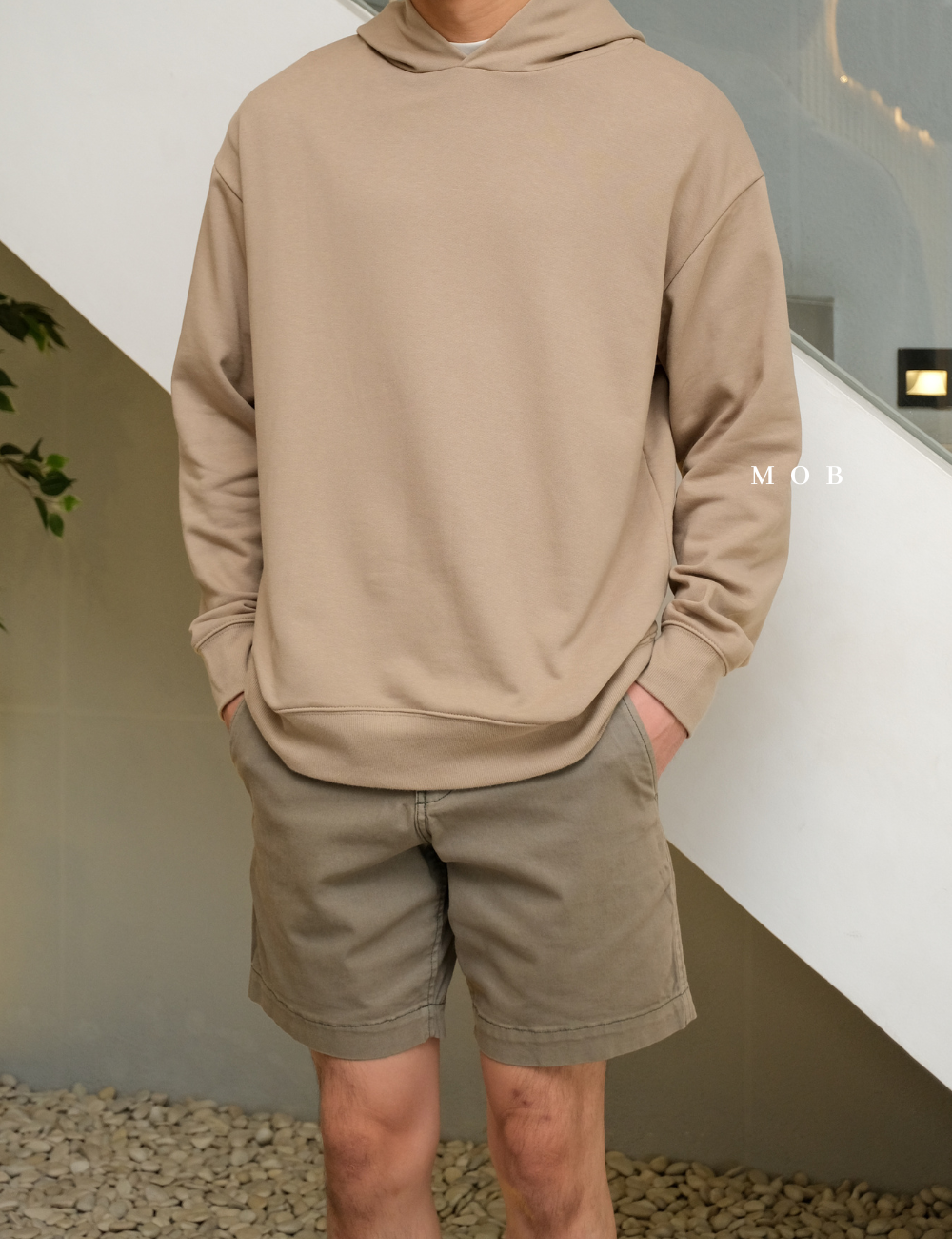 MJHOD01002 Basic Pullover Hoodie Brown