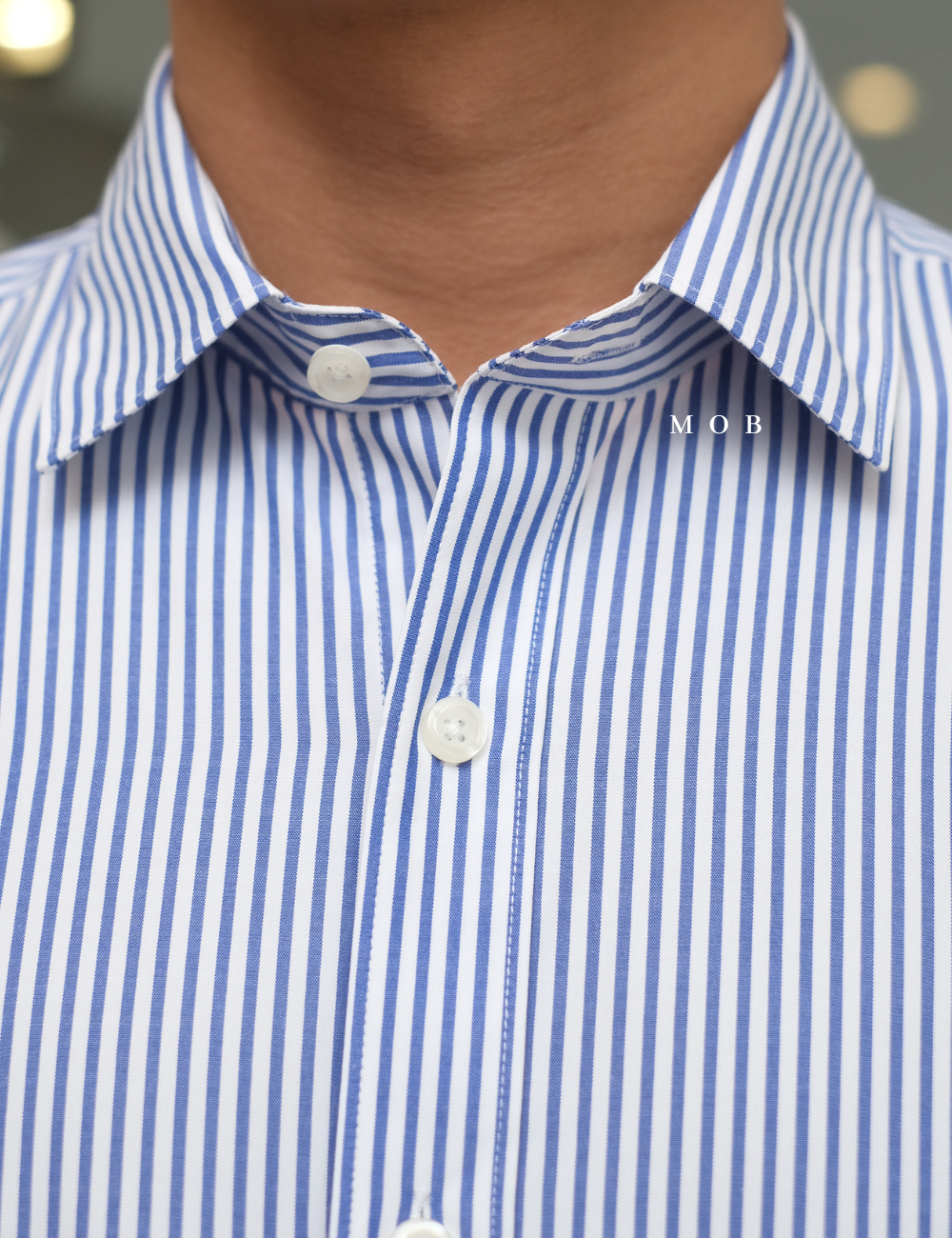 MSTSSS01002 Slim SS Shirt White Stripe