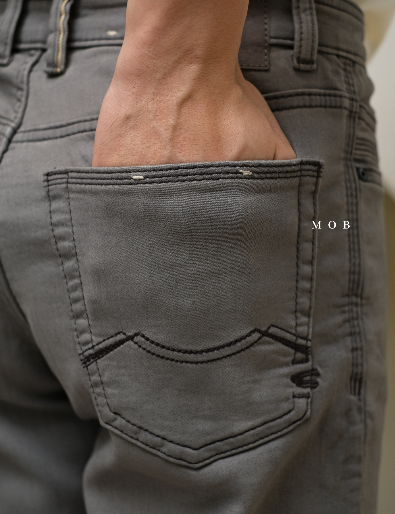 CASR01001 Active Denim Shorts Smoke Grey