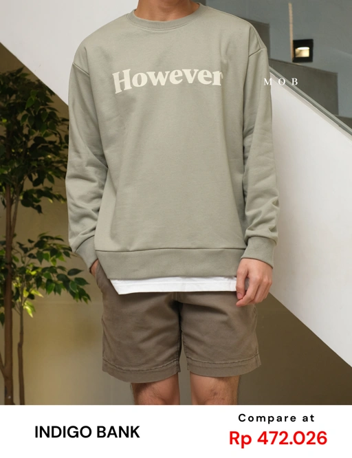 Image of IBSW01006B However Extended Sweatshirt Sage Green