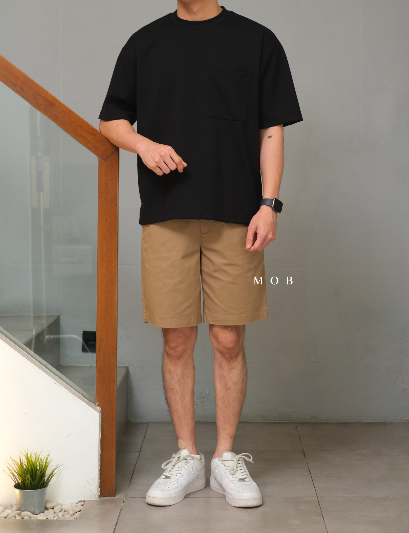 GFSR01001A Flat Front Shorts Brown (Inseam 9)